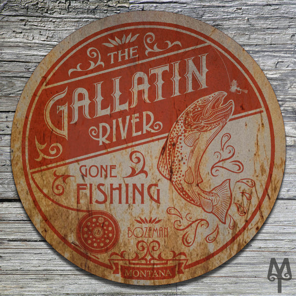 Vintage Gallatin River, Home Decor Sign – Montana Treasures