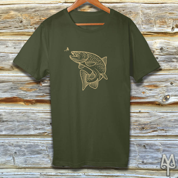 Rising Trout, gold logo t-shirt