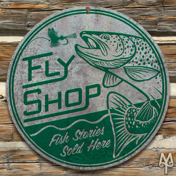 Vintage Fly Shop, Wall Sign – Montana Treasures