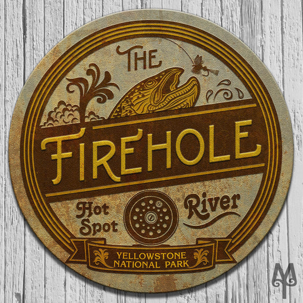 Vintage Firehole River, Wall Sign
