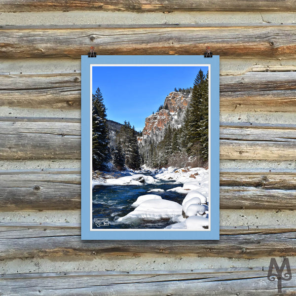 Gallatin Canyon Winter, unframed poster, 12 X 16