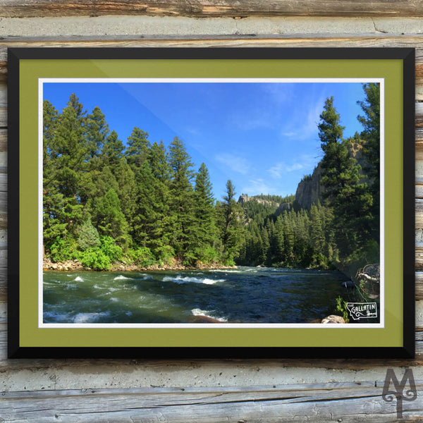 Gallatin River, Squaw Creek, framed poster, 24 X 18