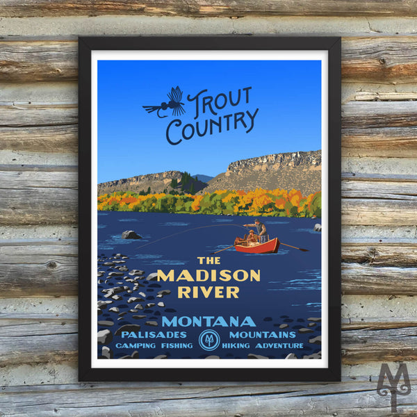 Madison River, Trout Country, new framed poster