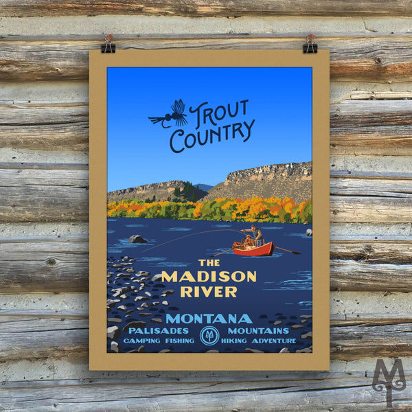 Madison River, Trout Country, new matted, unframed poster