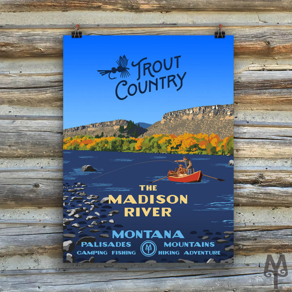 Madison River, Trout Country, new unframed poster