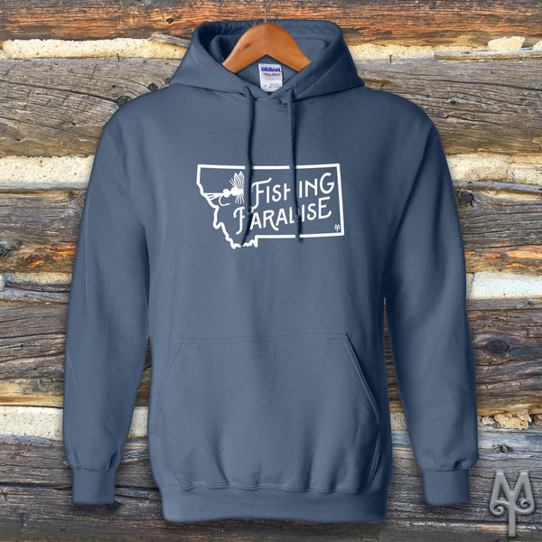 Montana Fishing Paradise, Hoodie Sweatshirt