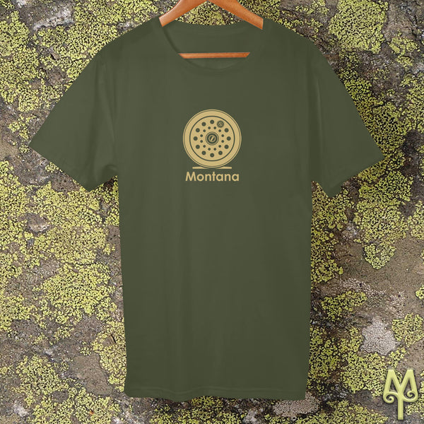 Montana Fly Reel, t-shirt, Olive
