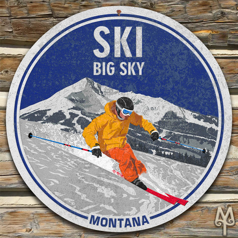 Vintage Ski Big Sky, Montana, Wall Sign – Montana Treasures