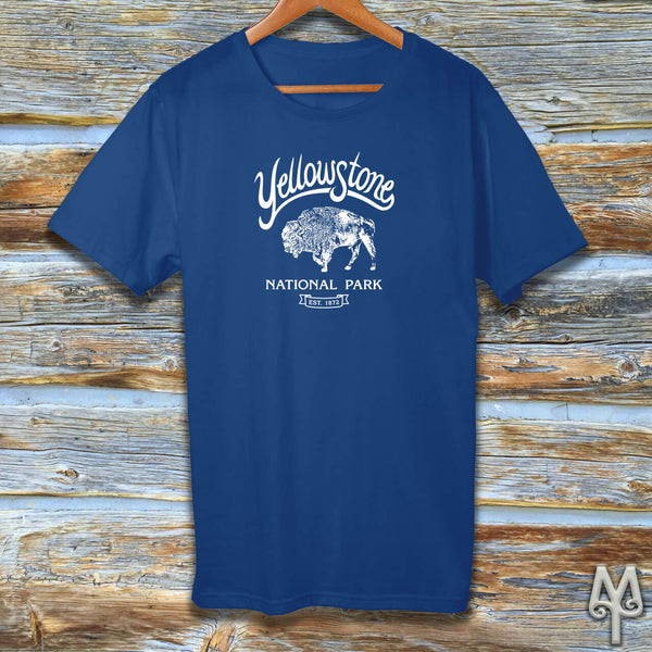 Yellowstone Bison, white logo t-shirt