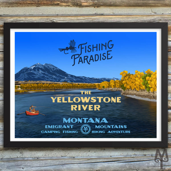 Yellowstone River, Fishing Paradise, new framed poster