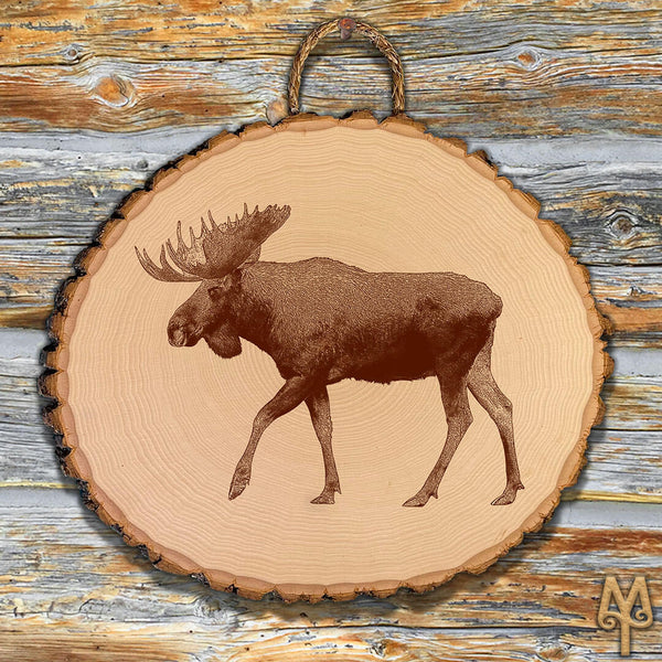 Merry Christmas, Moose, Bass Wood Sign